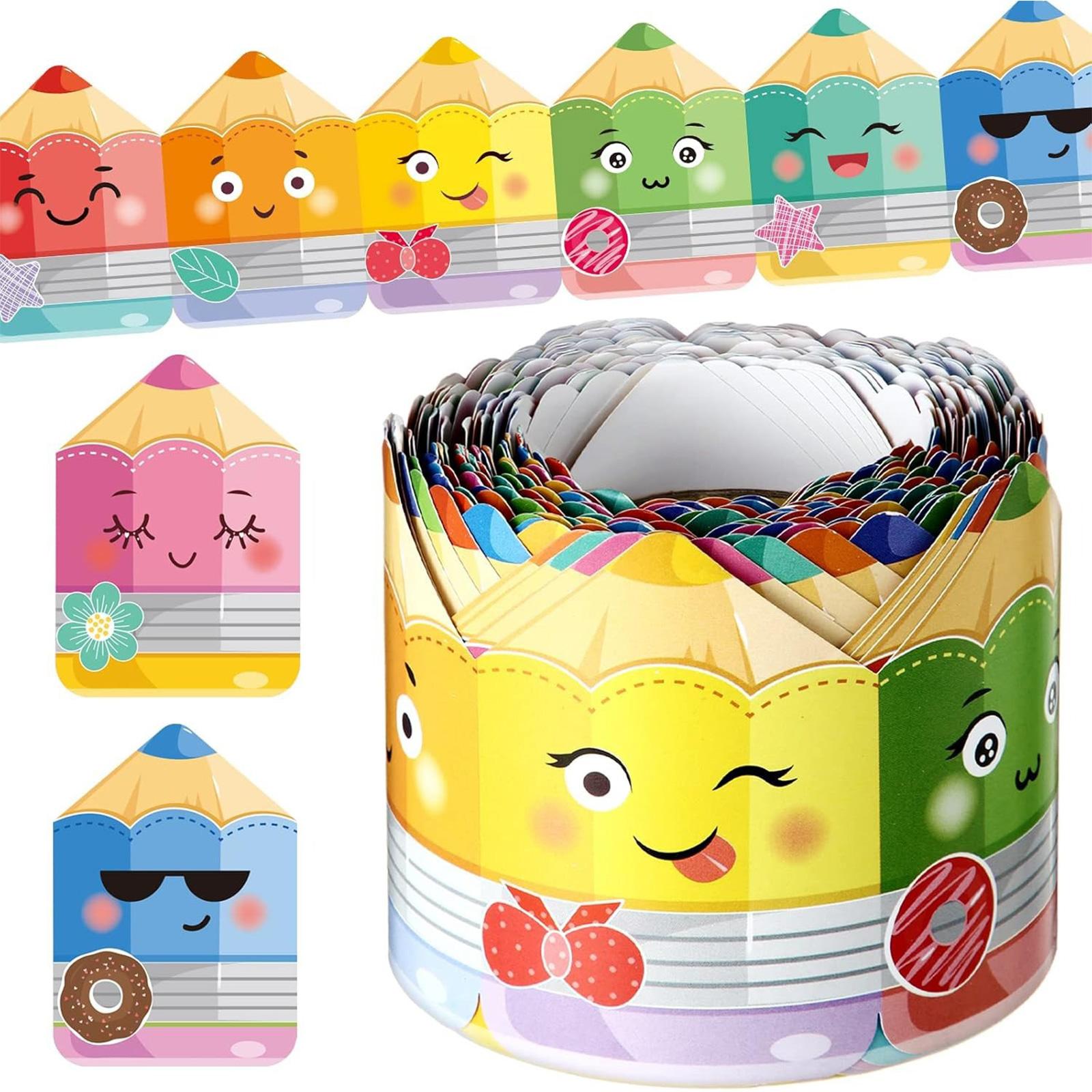 

Pencil Pattern Border Trim Wall Sticker 32.8ft Long Bulletin Board Border Sticker for Chalkboard Notice Board Decoration 5