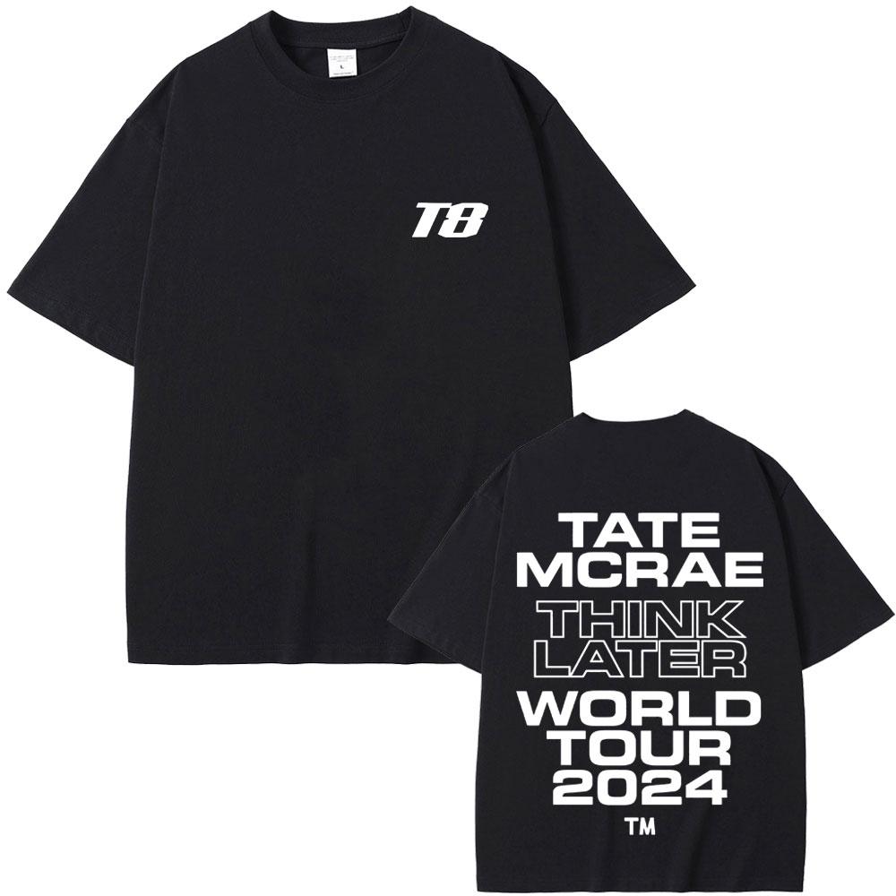 Singer Tate Mcrae T8 Graphic T Shirts Men Women Fashion Vintage Trend T-shirt Summer Male Casual Oversized Crewneck Short Sleeve