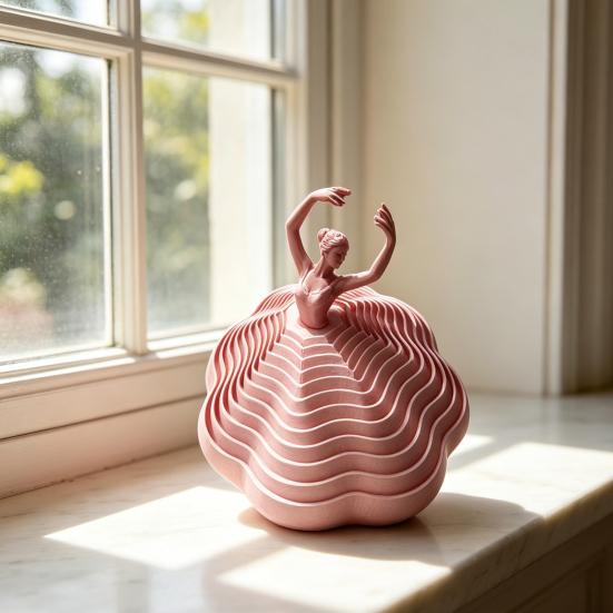 3D Tištěné Baletní Tanečnice Ozdoby Rotující Baletka Socha Rotační Pohyb Elegantní Stolní Dekorace pro Domácí Kancelář Kreativní Prostor Dárky
