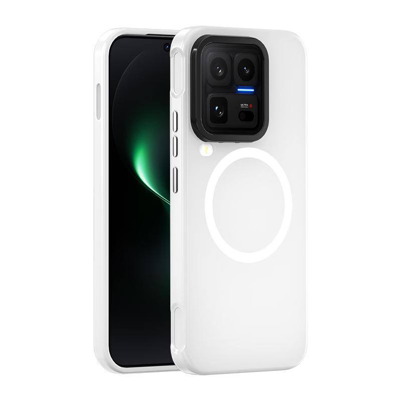 Smorss Skin-Feel Magnetic Case for VIVO IQOO 15 Ultra - Full Coverage Magnetic Slim Anti-Fingerprint Shockproof Protective Cover White