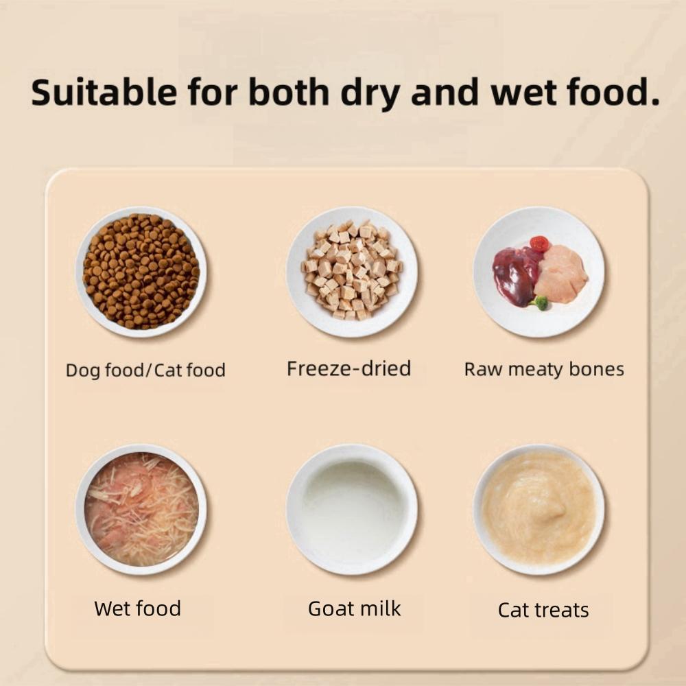 Pet Automatic Feeder Timed Quantification Separate Bowls for Dry Wet Feeding Easy To Clean Short-distance Travel Home Use