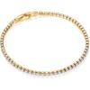 Tennis Bracelet | 2mm 14K Gold/White Gold Plated Cubic Zirconia Silver, Gold Bracelets for Women | Elegant CZ Tennis Bracelet for Women, Thin,
