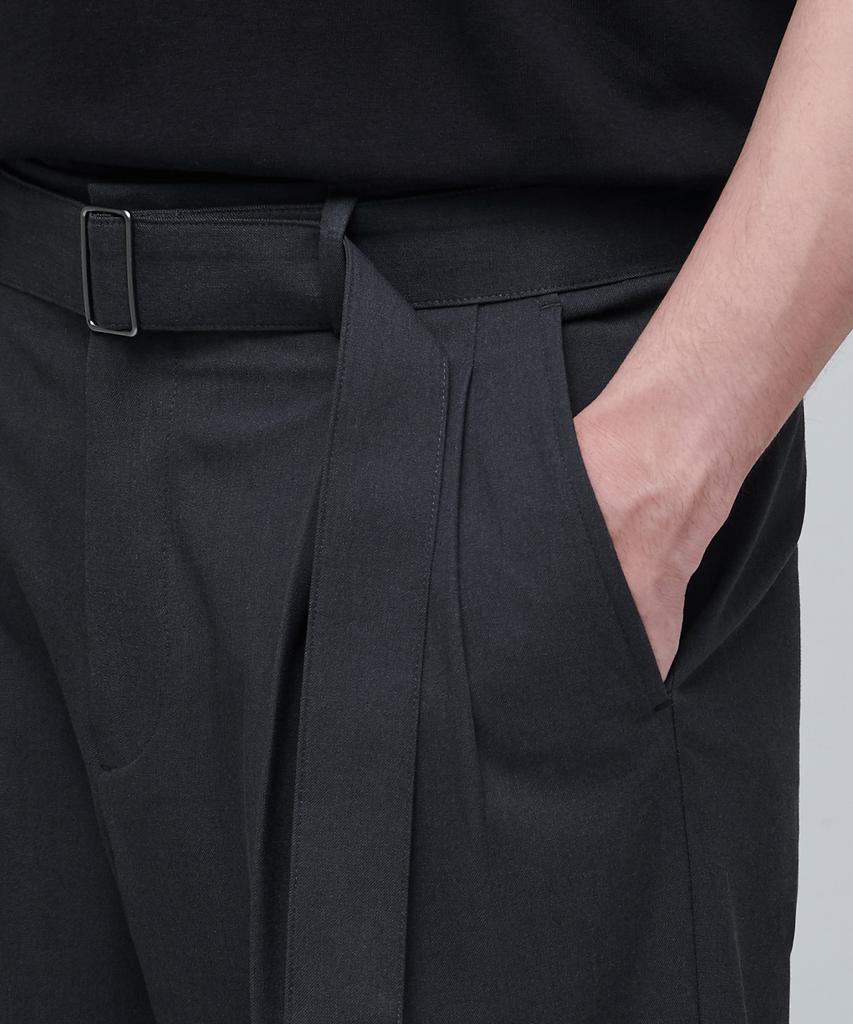 MUSINSA STANDARD Real Wide Belted Slacks [Gray]