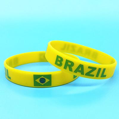 2pcs Brazil Flag Silicone Bracelet Brasil Sport Rubber Wristband Men Women Friendship Bangle Wrist Bands Accessories