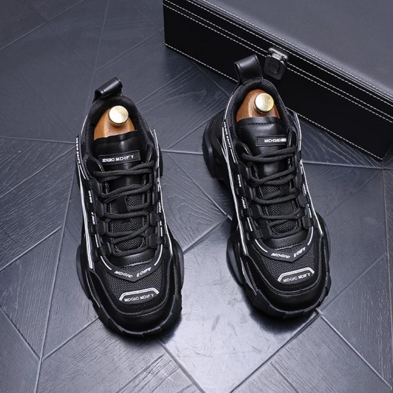 

Fashion New dad boots simple fashion breathable versatile casual shoes thick soles running for men zapatillas hombre b7 38 чёрный