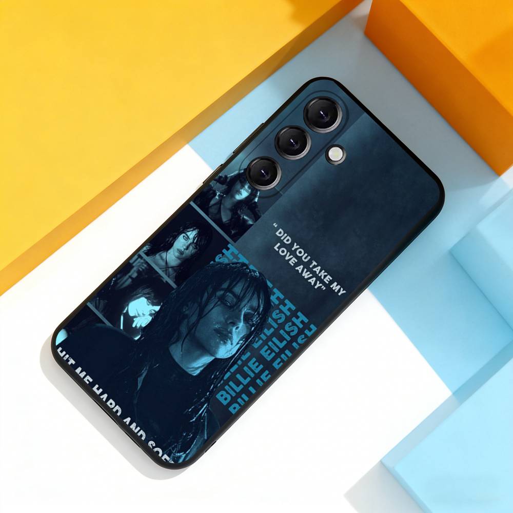 B-Billie-lovely E-Eilish Phone Case For Samsung Galaxy A 22,71,53,52,51,72,73,5G,Note,J7,8,9 Soft Black Cover