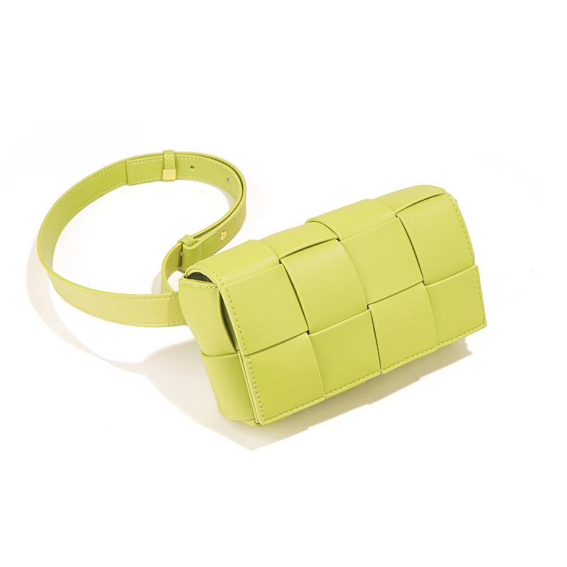 Woven small square bag niche design shoulder messenger bag fashionable versatile leather women's bag