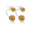 Fashionable Shamballa Diamond Ball Ceramic Double Earrings