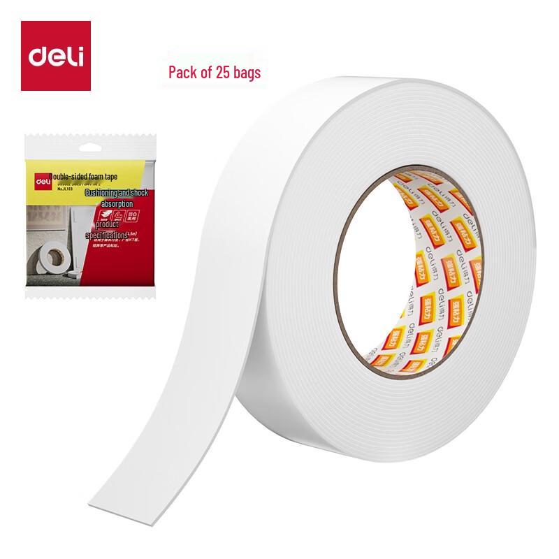 Двусторонний пенопластовый скотч Deli JL103 белый
