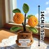 Handmade Crochet Sunflower Emotional Support Plant Desktop Ornament Adorable Potted Flower Decor with Inspirational Notes Gift