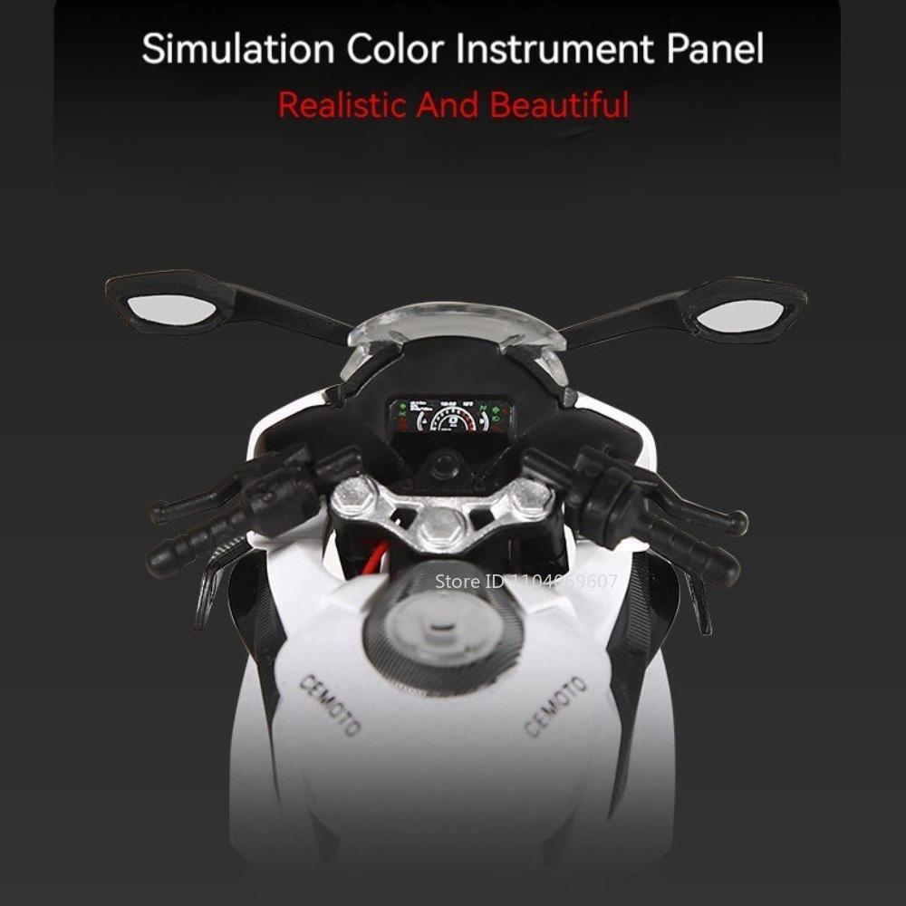 1:12 Scale Cfmoto 450Sr R1M Motorcycle Model Toys Metal Diecast Sound Light Shock Absorption Front Wheel Steering For Boys Gifts