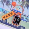 Square LED Heart Keychain Watch - Portable Youth Pendant with Night Light