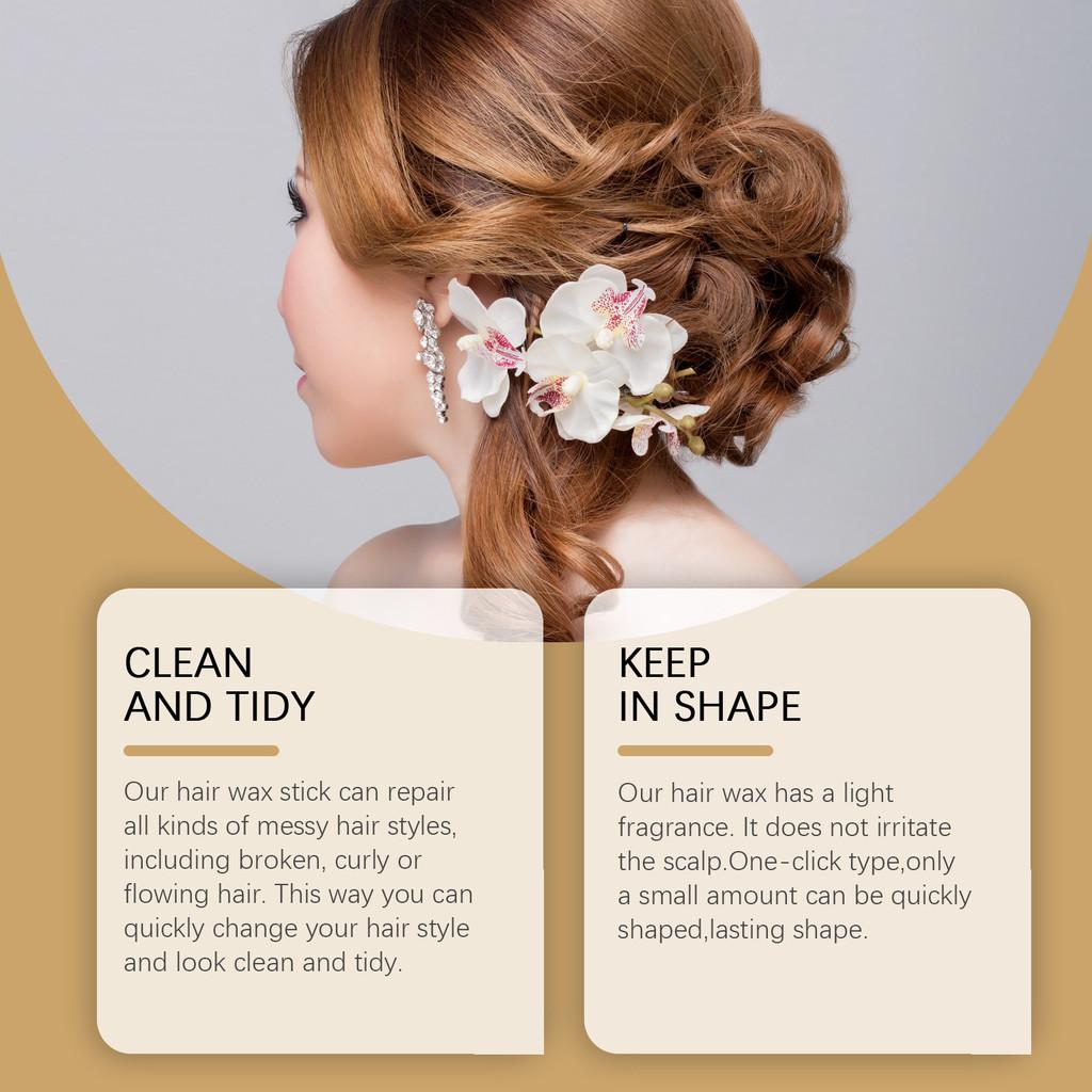 Eelhoe Hair Wax Stick Natural Shine Frizz Control Solid Styling Portable 75g