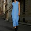 Sleeveless Midi Dress for Women Stand Collar Zip Up Tunic Dress Summer Casual Travel Vacation Tank Dress
