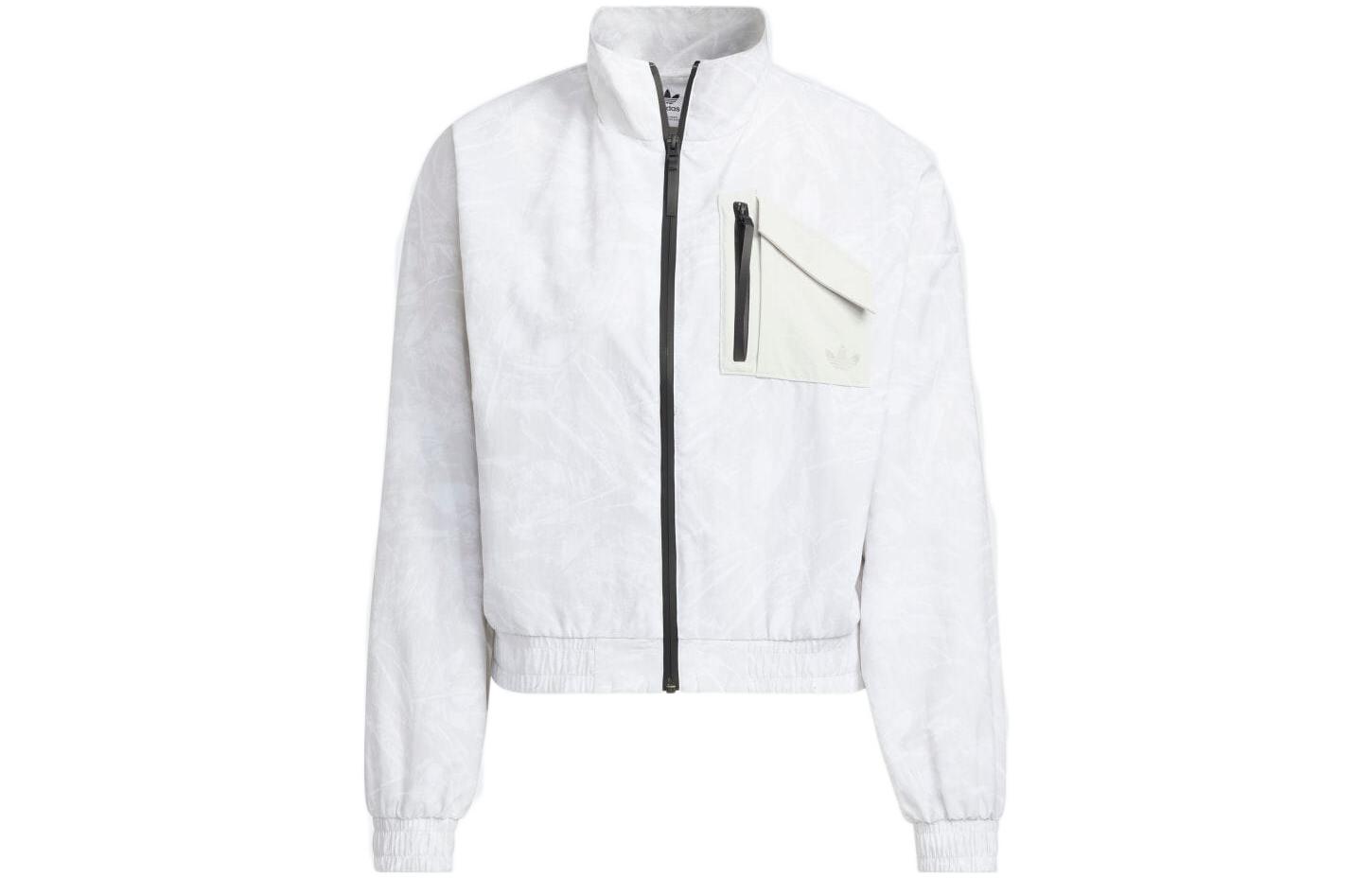 Adidas Originals Jackets Women s Gray Stand Collar Moderate Other HS9507 M