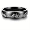 8MM  Mountain Men Stainless Steel Jewelry Wedding Band Steel Rings Women Men Engagement Party Unisex Ring For Gift