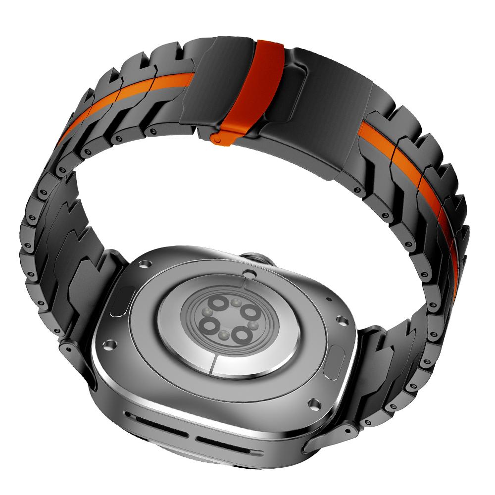 MEN Stainless Steel Strap for Samsung Galaxy Ultra Black Orange Wristband for SAMSUNG GALAXY ULTRA Luxury Metal Link Bracelet