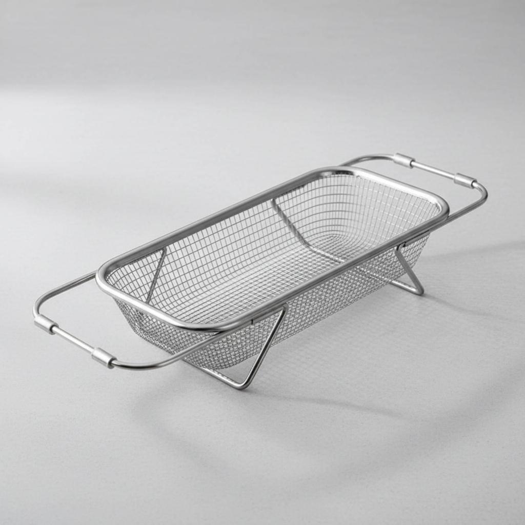 Stainless Steel Mesh Colander with Extendable Handles Expandable Sink Drain