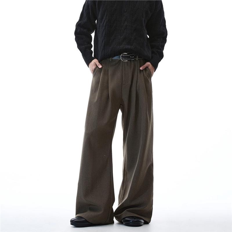 American cleanfit high street scimitar drooping trousers men's spring niche trendy brand casual loose straight trousers