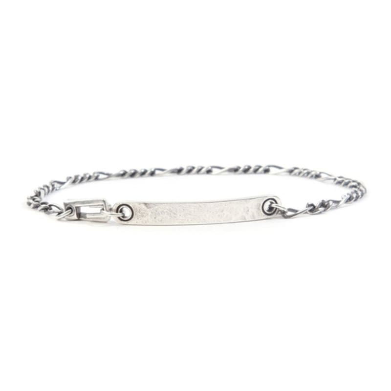 SEWNSWEN SILVER HAMMERED TAG CHAIN BRACELET
