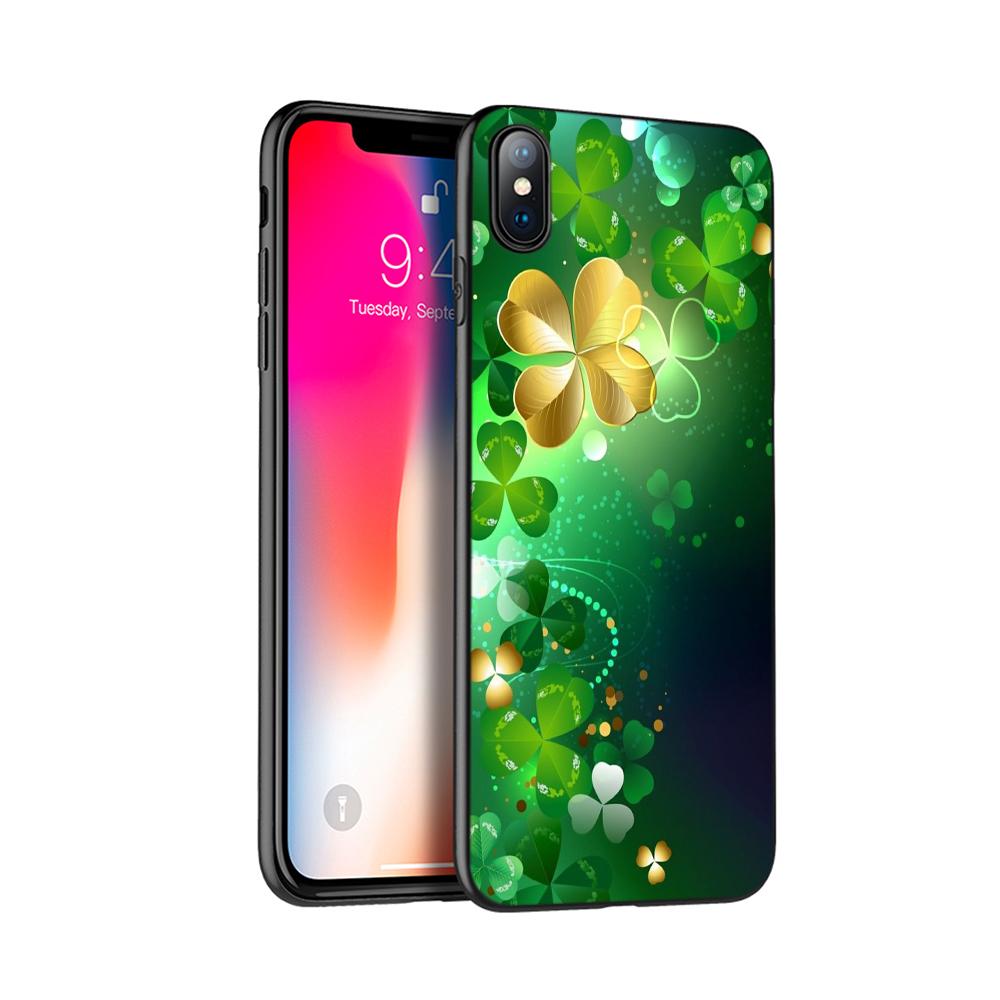 Black tpu case for iphone 5 5s SE 2020 6 6s 7 8 plus x 10 cover for iphone XR XS 11 pro MAX case beautiful flower girl leaves