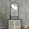 Arched Wall Mirror, 110 x 65 cm, Wooden Frame, Black