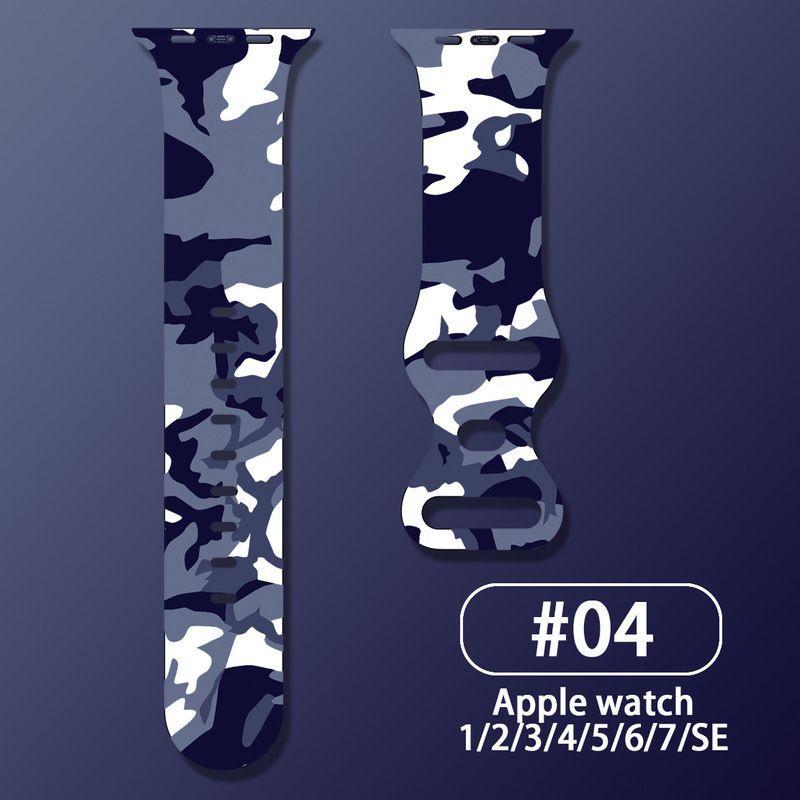 Camouflage Camo Armband für Apple Iwatch 7 6 Se 5 4 3 2 1 Band Stoßfest und Leicht