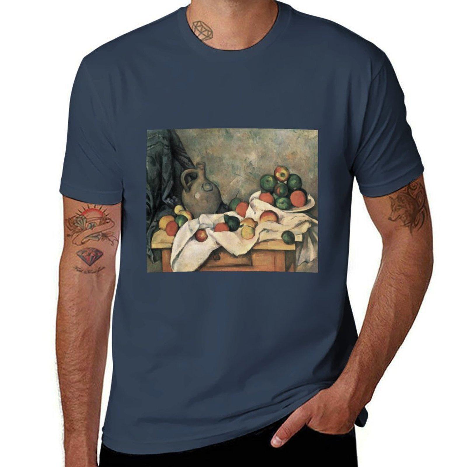 HD Still Life Drapery Pitcher and Fruit Bowl by Paul Cezanne 18931894 HIGH DEFINITION TShirt S
