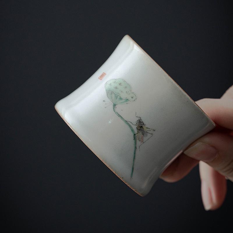 Ruyao Filter Set Retro Lotus Tea Strainer Ceramic Filter Kung Fu Tea Accessories