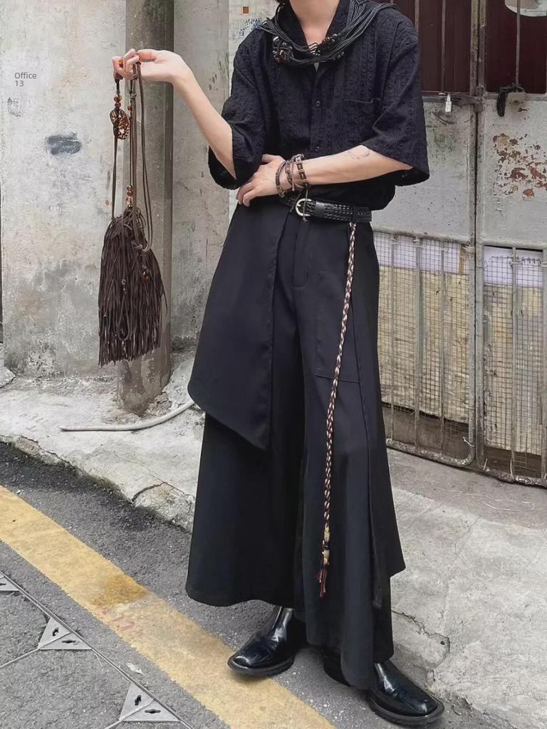 Yamamoto Dark Series Rivet Wide-Leg Harem Pants 2024