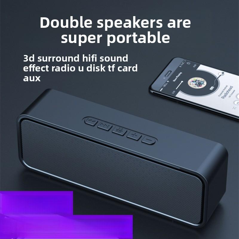 

Уличная беспроводная Bluetooth-колонка высокой громкости, объемный домашний звук, компьютер, автомобильный сабвуфер, портативный автомобиль English