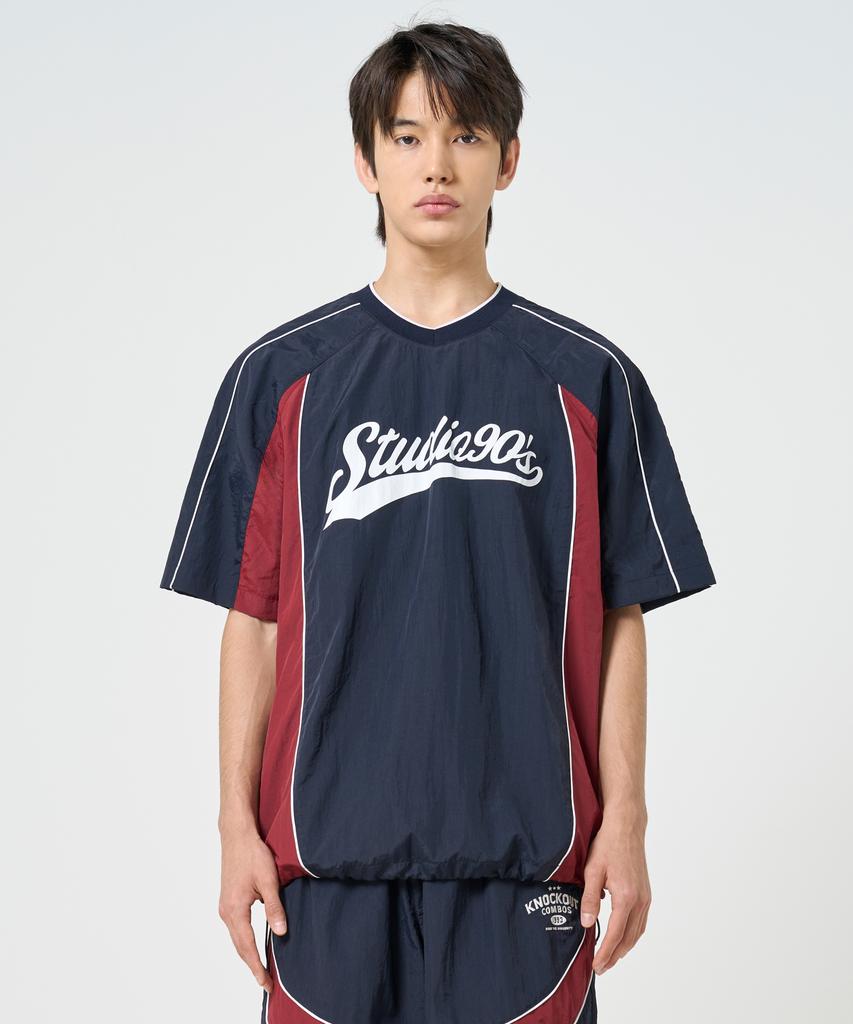 1993STUDIO Authentic Nylon Short Sleeve Piste_Navy
