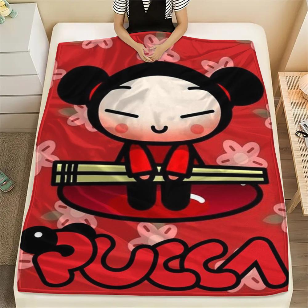 

1PC PUCCA Print Flannel Blanket, High quality Comfortable for All Seasons, Home Decor, Warmth and Comfort, Perfect for Christmas Gifts123 80cm x 120cm