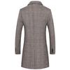Autumn and Winter New Checked Wool Coat Men's Wool Coat Medium Long Woolen Men's Coat