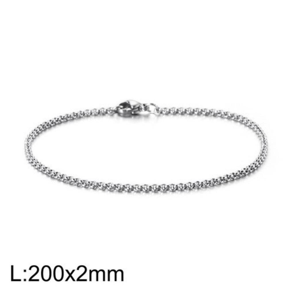 O-shaped Round Stainless Steel Bracelet Men and Women Punk Style Chain