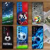 Football Soccer Ball Design Soft Phone Case for Samsung Galaxy S26 S25 Edge S24 Ultra S23 Plus S22 S21 FE S20 Black Cover Back S