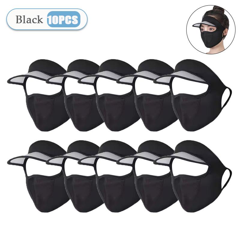 1-20PCS Women‘s Summer Ice Silk Sun Hat with Full Face Mask Breathable UV Protection Lightweight Washable for Outdoor Travel