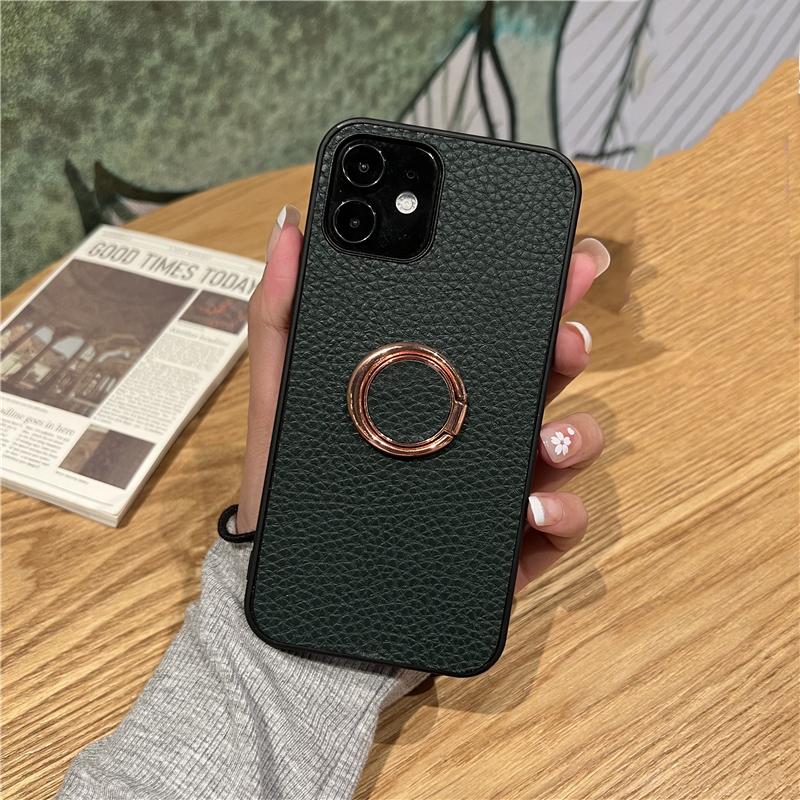 Kožené měkké silikonové pouzdro 360 Ring pro Samsung Galaxy A14 A53 A33 A23 S21 S22 S23 Ultra Plus Xiaomi Redmi Note 11 iPhone 15 14 13 12 11 Pro Max Cover