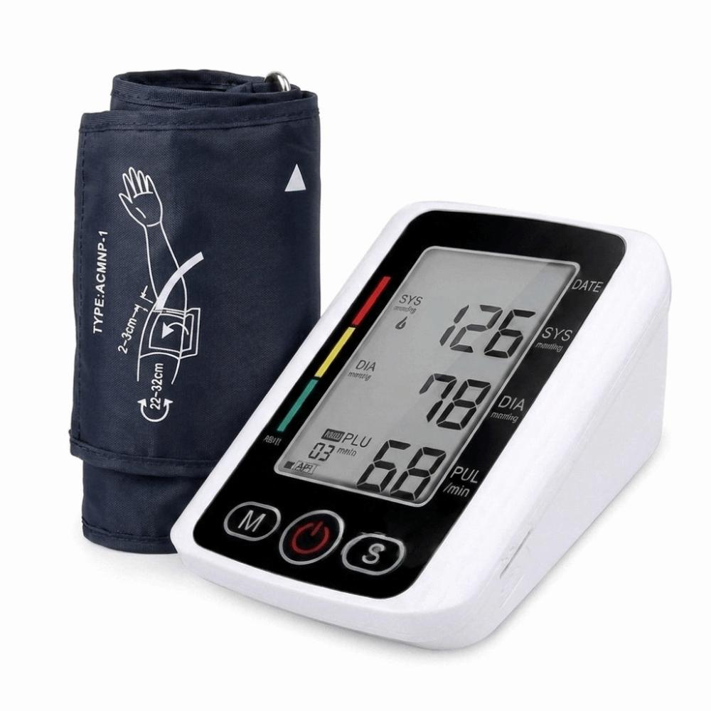 Digital Upper Arm Blood Pressure Monitor Portable Automatic Sphygmomanometer Home Use