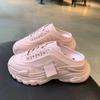 Hausschuhe Damen Neu Lässige Plateau Faulenzer Schuhe Damen Oberbekleidung Modetrend Klobige Sneaker Einfarbig Schnürschuhe Damenschuhe