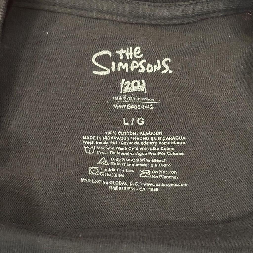 [USED] The Simpsons Halloween Skull T-Shirt, Size L, Black