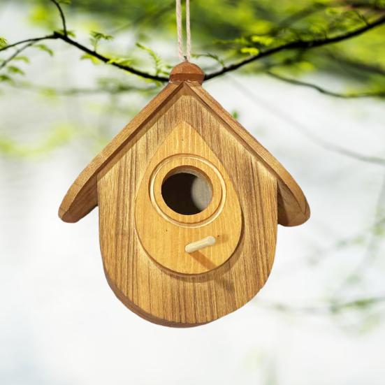 Ahşap Askılı Kuş Evi El Yapımı Bir Çerçeve Kuş Evi Açık Hava Bahçe Dekoru Çalıkuşları Chickadees Sinek Kuşları için Kuş Evi