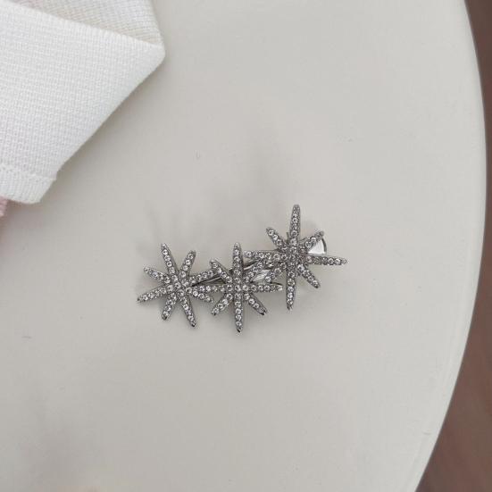 Decorative Hairpin, Rhinestones Eight-Pointed Star Design Hair Clip, No Damage Side Bang Hair Pin, Versatile Style Hair Accessory