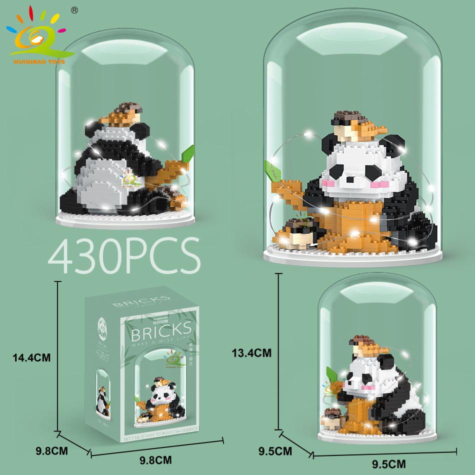 Mini Cute Panda Micro Building Blocks 3D Diamond Model Animals Bricks DIY City Construction Toys for Children Kids Gift