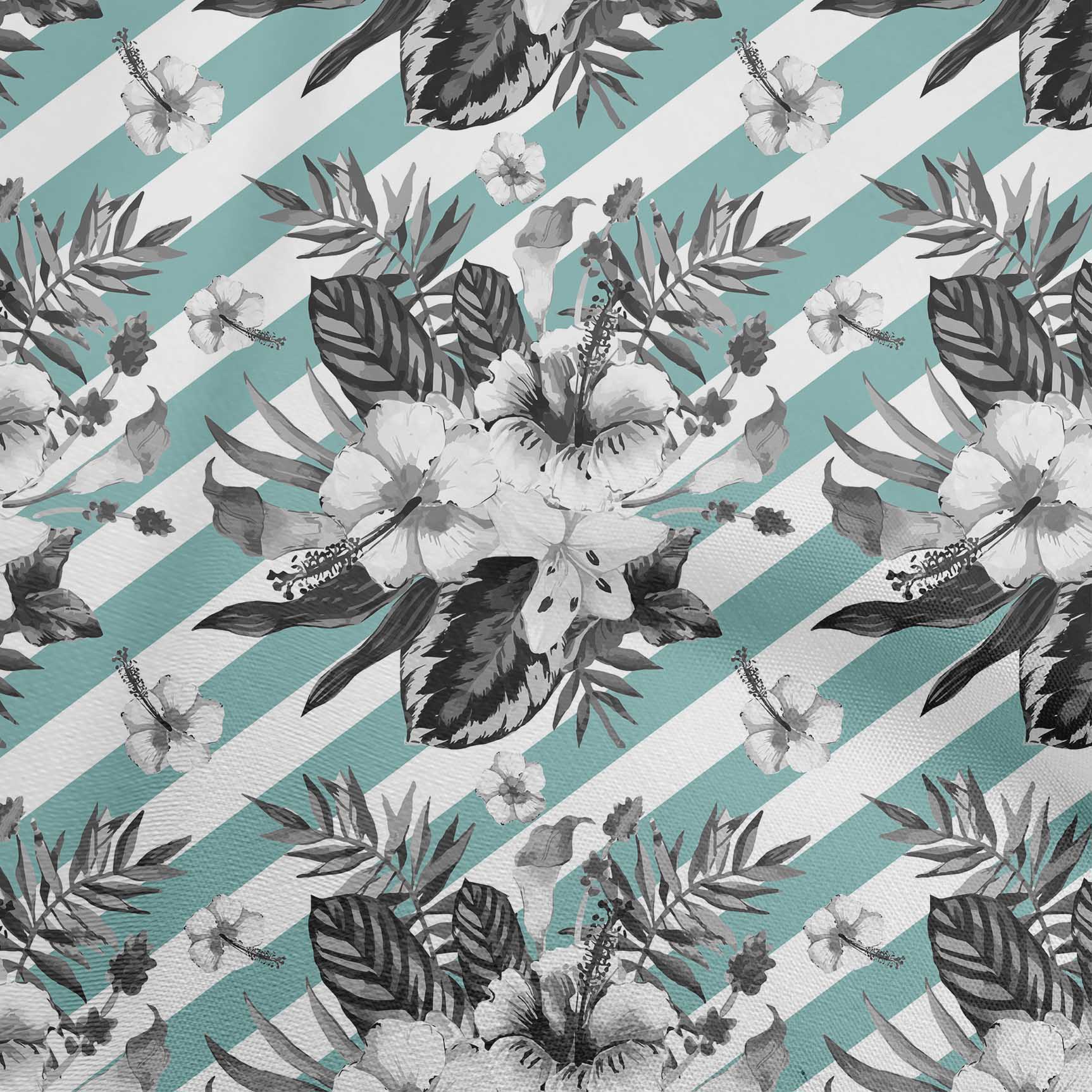 

OneOone Cotton Flex Medium Blue Fabric Watercolor Floral Швейні Ремісничі проекти Друк на тканині 40 дюймів 42 Inch Wide - Viscose Chiffon бірюзові зелений колір