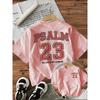 Zomer Crew Neck T-shirt met Korte Mouwen voor Kinderen met PSALM Letter & Nummer 23 Print