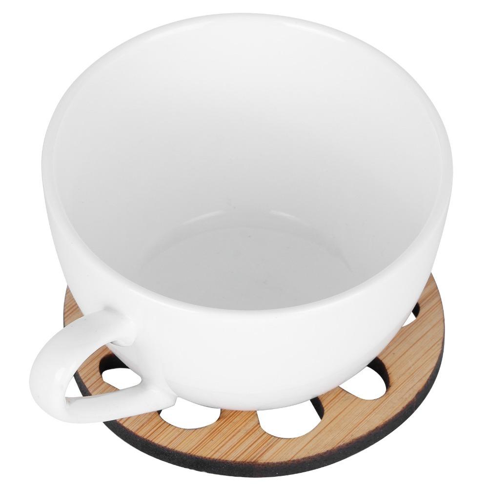 6pcs set Chinese Carved Texture Heat Insulated Cup Pad Teacup Mat Coaster  Drinkware Accessory 2#