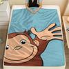 Curious George Print Flannel Blanket,High Quality Comfortable for All Seasons,Home Decor,Warmth and Comfort,Perfect for Christmas Gifts