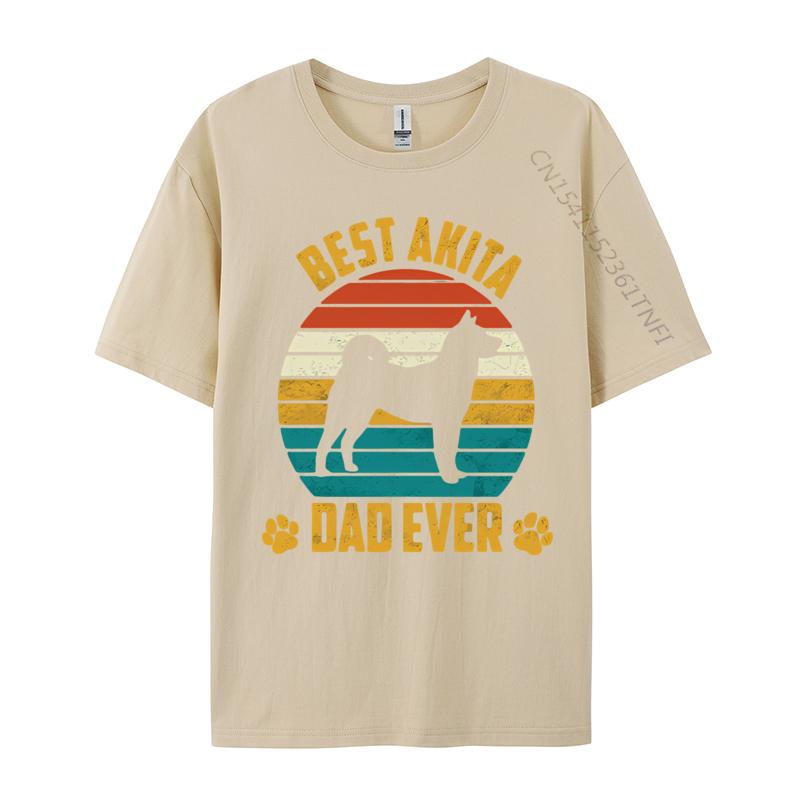 Big And Tall T Shirts Best Akita Dad Ever Retro Sunset Dog T Shirts Retro Tops T Shirt Cotton Mens Holiday Shirts Men