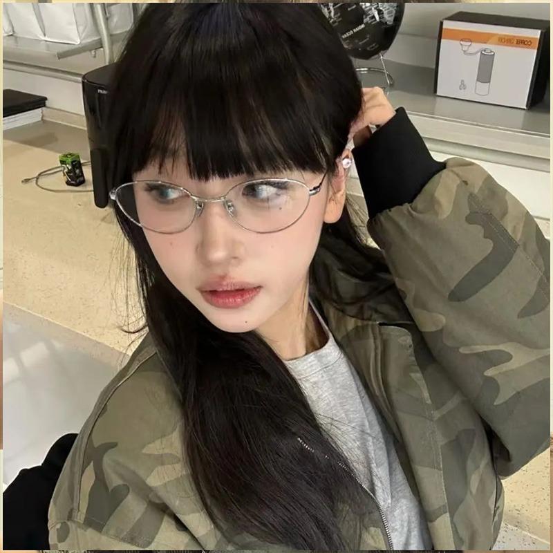 2025 Retro Y2K Golden Silvery Cat Eye Frame Glasses Fashion Eye Protection Women Reading Computer Anti Blue Light Eyeglasses